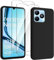 HuiYouMY Coque pour Realme Note 50 (6.74) avec 2 Pièces Verre Trempé Protection écran, Black Silicone TPU Souple Etui Housse Anti-Rayures Antichoc Case - Noir