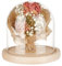 BENECREAT 12x12 cm Blanchierte Mandelglaskuppel Cloche Holzdisplaykuppel, Klare Glasglocke Zum Basteln von Blumen, Weihnachtsschmuck