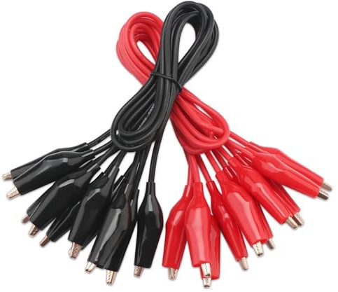 Pinze a coccodrillo, 10 piccole clip a coccodrillo con fili elettrici isolati per multimetro, set di mini cavi di prova con clip a coccodrillo (10 pezzi)