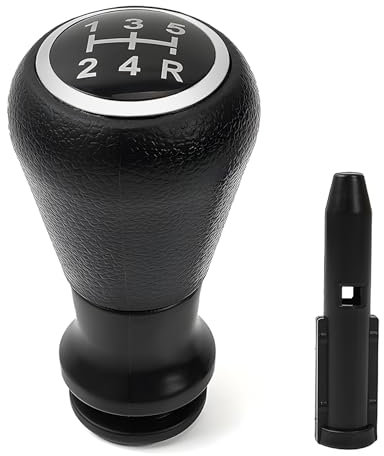 BillyBath Pommeau de levier de vitesses manuel 5 vitesses pour Peugeot 106 107 207 301 307 308 407 408 508 3008 1007 / pour CITROEN C2 C3 C4 Picasso - Noir et argent