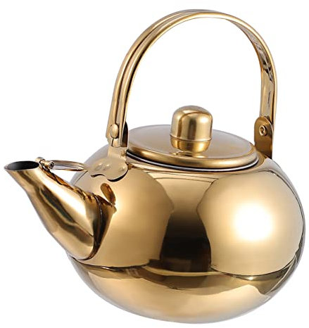 MOLUCKFU Edelstahl Teekessel Mit Filtersieb Teekanne Für Hause Leicht Tragbar Hitzebeständig Praktisches Teekesselchen Für Teezubereitung