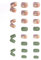 LOZTBUE 24 pièces d'ongles pressés, ongles courts carrés, fleurs de jardin, faux ongles pleins, ongles artificiels français en acrylique, adaptés aux femmes et aux filles, décoration nail art