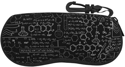 EZDLOWVBA Abstract Science Chemistry Illustration 3d Print Eyeglass Case Sunglasses Soft Pouch With Belt Clip Ultra Light Neoprene Zipper Eyeglass Case Portable Travel Glasses Casefor Men & Women