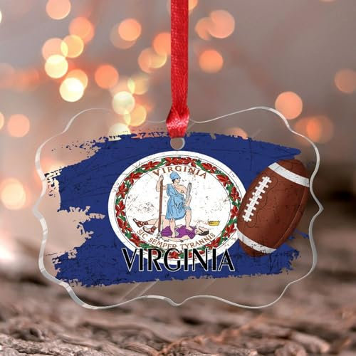 Virginia Weihnachtsdekoration, Rugby-Fußball-Trainer, hängende Ornamente, Andenken, Weihnachtsfeier, Dekoration, Bauernhaus, klarer Schmetterling, Acryl, Ornament, Anhänger für Familie, Geburtstag,