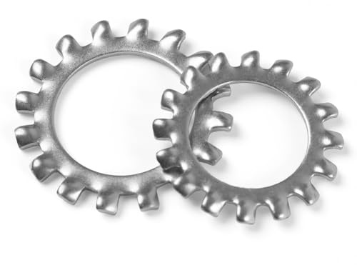 BOUMVID Rondelles de Blocage 304 Acier Étoile Inox M12 x 20mm, 15 Pièces Rondelles de Verrouillage à Vitesse Rapide en Acier Inoxydable, Rondelle Dentées Extérieures Rondelle à Ressort de Serrage