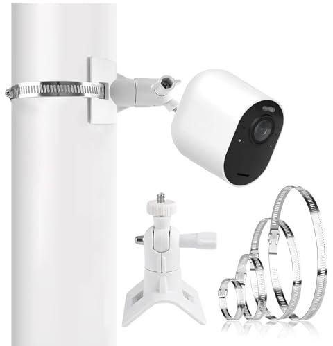 Masthalterung Halterung(Ø 1.9-7.8 Zoll), 360°Universelle Kamera Halterung,Verstellbare Camera Halterung mit 4 X Verstellbare Rohrschelle für Innen und Außenkamera, Masthalterung für Überwachungskamera