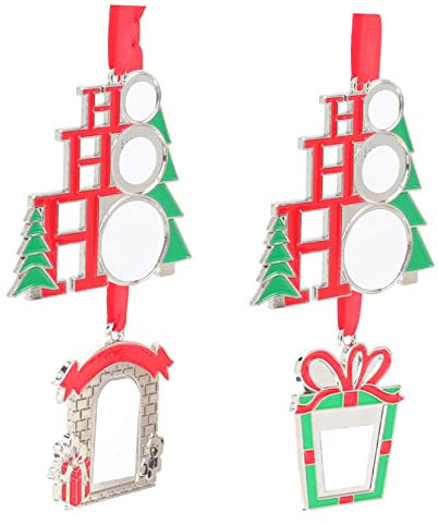 HOLIDYOYO 4 Stück Christbaumschmuck Hängende Dekoration Sublimationsanhänger Selber Machen Weihnachtsbaum-anhänger Weihnachtsbaum Anhänger Weihnachts-Layout-Requisite Legierung