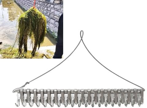 40,6 cm Teichrechen, Unkrautentfernungswerkzeug, 15,2 m dickeres Seil, doppelseitiges Unkrautreinigungswerkzeug, Rechen oder Teich, See, Rivulet