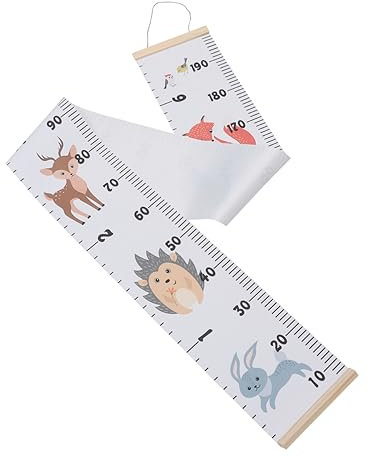 ZUNOXAZ Kunst-hängelineal Mit Tiermuster Junge Mädchen-wachstumsdiagramm Zum Aufhängen Aus Holz Und Segeltuch Dekoratives Hängebild Wandaufkleber Zum Messen Der Körpergröße