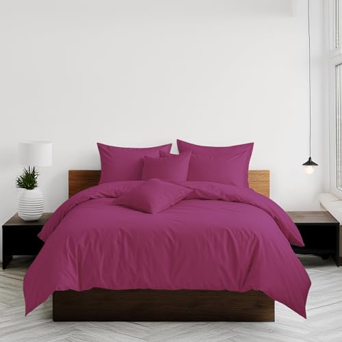 Home Sweet Home UK Plain Dyed Single Size Duvet Cover Sets Soft PolyCotton Duvet Cover Sets Single size With Button Closure Non-Iron Easy Care Bedding with Matching Pillowcase