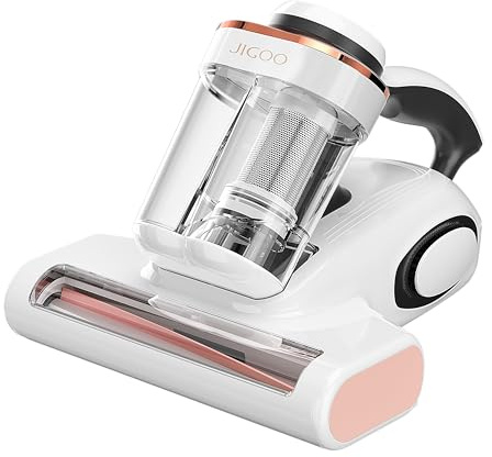JIGOO J300 Pro Milbensauger schafft gesunde Sauberkeit mit 550W, Infrarot, Smart-LED, UV-C & 60°C Heißluft | Entfernt Milben, Tierhaare & Allergene aus Matratzen, Sofas & Babybetten | Beutellos