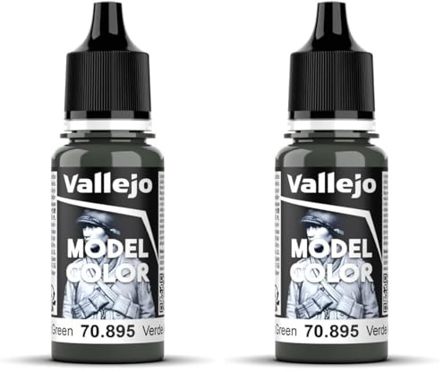 Vallejo Model Color Acrylic Paint, Gunship Green, 18 ml, Self-Leveling, BSL System for Modeling and Miniatures (Pack of 2)