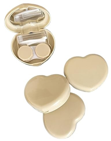2pc Cute Candy Colored Contact Lens Case Mirror Companion Box Travel Easy Carry Storage(Yellow)