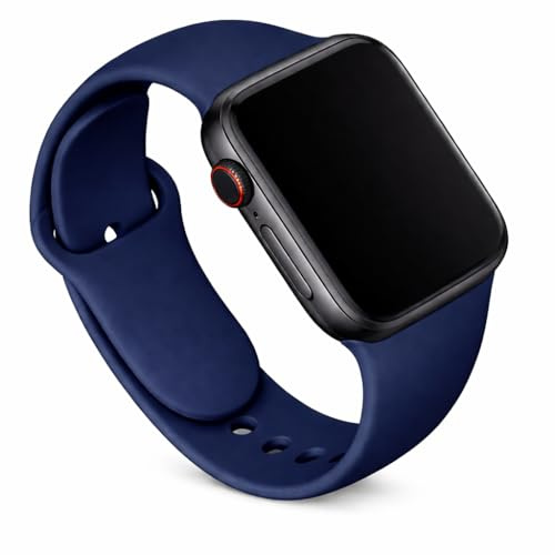 Compatible with Apple Watch Strap Silicone 42/44/45/49mm for Series 1 2 3 4 5 6 7 8 9, SE, Ultra & Ultra 2 (Navy Blue)
