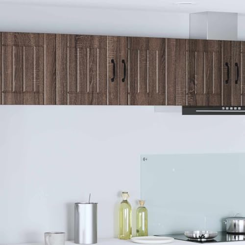 Holepyr Lucca - Façade pour lave-vaisselle - En bois de chêne marron - 80 x 31 x 40 cm - Armoire murale de cuisine - Meuble de rangement pour assiettes, tasses et couverts