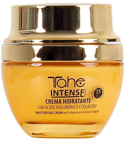 Tahe Intense Crema Facial Hidratante con Colágeno y Ácido Hialurónico, FPS 15, 50 ml