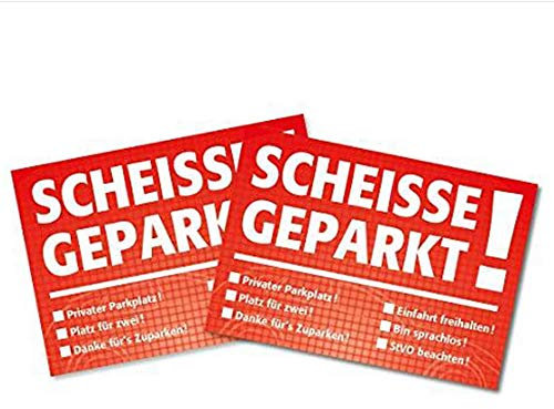 2er Set Notizblöcke Scheiße geparkt! I Block à 50 Blatt I DIN A7 I Rot I für die Windschutzscheibe I mehrere Auswahlmöglichkeiten zum Ankreuzen Verkehrssünder Parksünder I dv650