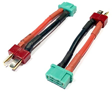 VUNIVERSUM 2X Stück Premium Adapter MPX 6P 6 Pin Buchse Female auf T-Dean Secker Male Goldstecker Verpolsicher 5cm 14AWG Kabel für Lipo Akku Adapterkabel Modellbau