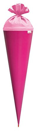 Roth Schultütenrohling pink 70 cm rund Verschluss: Filz mit Roth Spitze