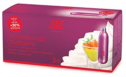iSi Profi-Sahnekapseln aus Stahl, Distickstofffoxid, violett, 24er-Packung