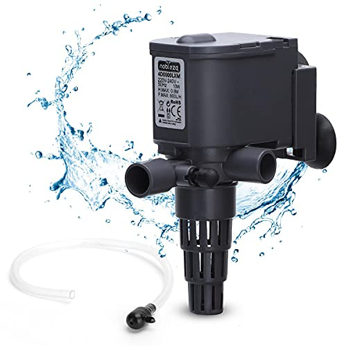 Nobleza 3-in-1 Multifunzione Pompa per Acquario Sommergibile,800L/H Pompe ad Alto Flusso,Sistemi di Circolazione per Acqua,10W Pompa dell'Acqua Risparmio Energetico,Aumenta l'ossigeno