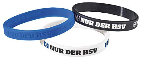 Hamburger SV HSV Armbänder/Silikonarmbänder ** Schwarz, Weiß, Blau ** Kids 3er-Set