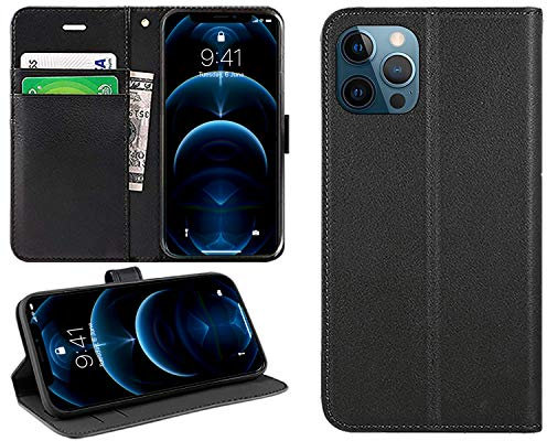 DN-Technology iPhone 12 Pro Max Case, Phone Case, Premium Leather Wallet, Flip Case, Phone Cover For Apple iPhone 12 Pro Max (BLACK)