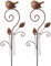 Novaliv Lot de 2 stations météorologiques I Pluviomètre Papillon rouille I Résistant aux intempéries Décoration de jardin I Débitmètre d'eau