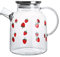 Caraffa per Acqua refrigerante Brocca in vetro di fragola con coperchio in acciaio inox La teiera di vetro borosilicata alta borosilicata con filtro può essere un regalo (1800 ml) Caraffa Acqua per C