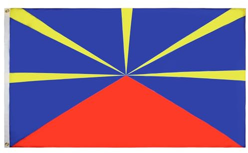AZ FLAG - Drapeau La Réunion - 90x60 cm - Drapeau Réunionais - France 100% Polyester Avec Oeillets Métalliques Intégrés - Pavillon 50 g