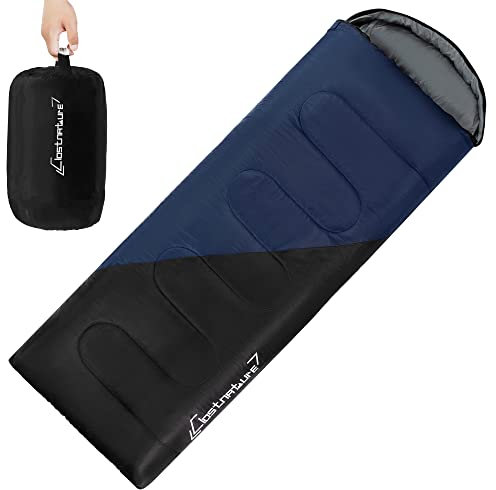 Clostnature Schlafsack Outdoor mit Erwachsene, Leichter Schlafsäcke für Camping, 3-4 Jahreszeiten Deckenschlafsäcke mit Kleines Packmaß für Damen, Herren, Wandern, Bergsteigen(Rechter Reißverschluss)