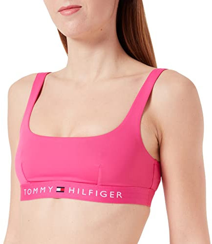 Tommy Hilfiger Women Bralette Bikini Top Unpadded, Pink (Hot Magenta), M