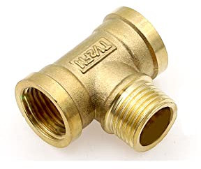 ezqnirk 1PCS Pneumatic Plumbing Brass Pipe Fitting BSP Tee Type Copper Fittings Adapter,1/2,FMF