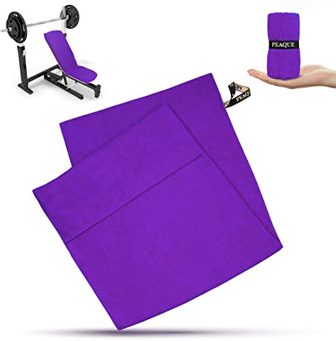 PEAQUE Fitness-Handtuch aus Mikrofaser mit Frottee-Struktur | Sport-Handtuch für Fitnessstudio und Gym | saugstark, leicht, kompakt, weich (120 x 50 cm, Violett)