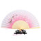 Folding Hand Fans with Tassel, Bamboo Ribs Wedding Party Favour - Chinese Vintage Style Handheld Fan for Birthday & Wedding Party Decoration (Pink)