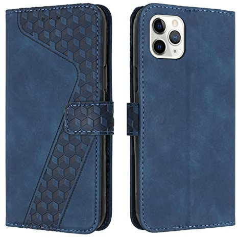 OKZone Funda para iPhone 11 Pro, PU Cuero Flip Carcasa Fundas Móvil de Tapa Libro Caso Piel PU para iPhone 11 Pro (5,8 Pulgadas), Billetera Tarjetero Case Telefono Cubrir Móvil Phone Cover (Azul)