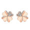 KONFEN Ohrringe Damen Silber 925, Klee Ohrstecker mit Zirkonia, Steckohrringe Ohringen Antiallergische Ohrringe Ohringestecher Klein Hypoallergen Nickelfrei Ohrmuschel Schmuck für Mädchen (Rosegold)