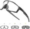 KAPVOE Fahrradbrille MTB Brille Selbsttönend Klar Radbrille Rennrad Sportbrille Sonnenbrille Radsport Laufen Golf Fahrerbrille Baseball Herren Damen klar Schwarz 01