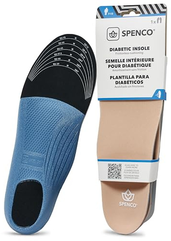 Spenco Diabetic Insole Trim to Fit for Cushioning, Reduced Friction, Foot discomfort and All Day Comfort - Men's 7-13