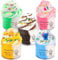 Cloud Slime Kit 5 Pack, mit Pfirsich-Regenbogen-Zitronen-Kaffeeschleim-Charms, flauschiger Schleim für Mädchen und Jungen, Stressabbau-Spielzeug für Kinder Bildung, Partybevorzugung, Geschenk und