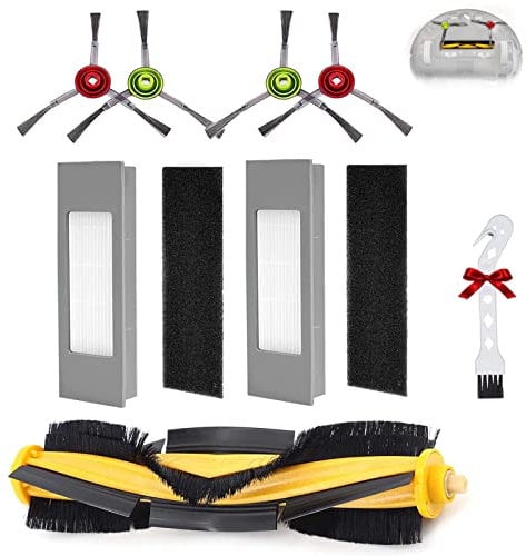 KiimSin Accessories for Ecovacs Deebot T8, T8+, T8 AIVI, T8MAX, N8, N8+, N8 Pro, N8 Pro+, T9, T9+ozmo 950 omzo 920 Robot Vacuum Cleaner, 1 Roller Brush + 2 Filter + 4 Side Brush + 1 Cleaning Brush