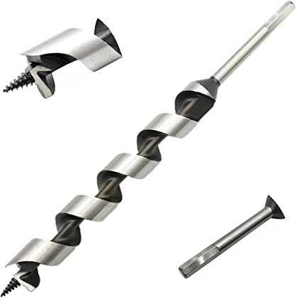 CHCYWJGJ Auger Drill Bit for Wood, 1 Diameter x 12 Inch Length, 3/8-Inch Hex Shank, Long Drill Bits Soft and Hard Wood, Plastic, Drywall and Composite Materials