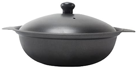 TREGOO Kochtöpfe Topf aus Gusseisen, Gussofen, Auflauf, Hähnchen, Ton mit Deckel, Heißbehälter, geschmorter Reis, Eintopf, Shabu-Emaille, Pfanne, Suppe, Schmorpfanne