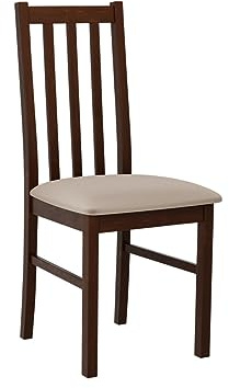 Mirjan24 Esszimmerstuhl Bednir X, Wohnzimmerstuhl, B:43 x H:94 x T:49 cm, Rahmen aus Buchenholz, Sessel, Stuhl für Arbeitszimmer, Esszimmer, Küchenstuhl Holz (Nuss/Paros 02)