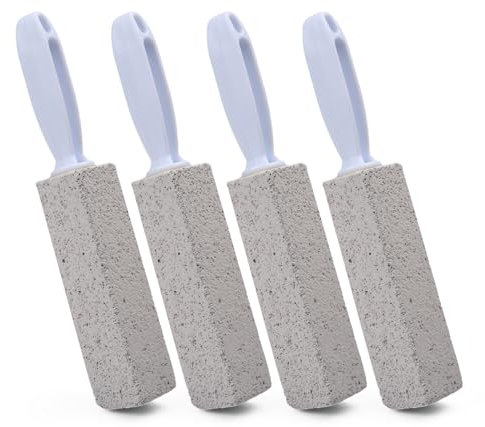 volumoon 4 Stück Bimsstein Reinigungsstein mit Griff, Bimsstein Toilettenreiniger, Bimsstein für WC, Bimsstein Fußpflege, Grill Reinigung Stein, Putzstein für Toilette Küche Dusche Bad Waschbecken
