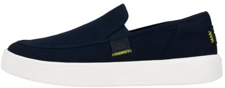 HEYDUDE Sunapee Canvas - Zapatos Estilo Mocasín para Hombre, Navy/White, 46