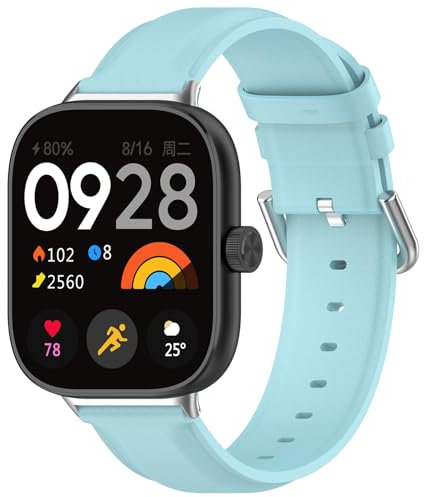 Bracelet en cuir compatible avec Xiaomi Redmi Watch 4, bracelet de rechange réglable en cuir de qualité supérieure pour montre connectée Redmi Watch 4, Métal