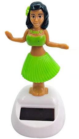 Luckxing Solar Wackelfiguren Hawaiianische Tänzerin Solarfigur Wackelfigur, Solartanz Spielzeug, Solar Tanz Hawaii Mädchen, HulaTänzerin Figurine Dekoration Für Auto, Schreibtisch, Fensterbank, Büro