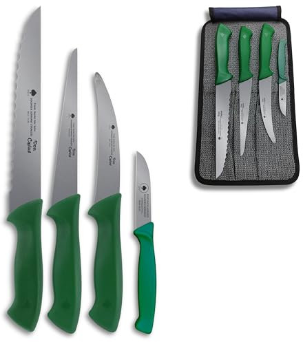 DON CARLOS Profi Fisch Schlachtmesser/Angelset Lachs & Hecht, extrem scharf, Tasche zum Verstauen, Fischfilitier-, Gekröse-, Flossen- & Allzweck-Messer