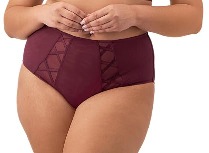 Elomi Sachi Full Brief Underwear, Cabernet, 3XL Plus